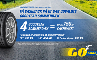 Nyhed Goodyear cashback kampagne på sommerdæk - køb dine dæk hos daekbutikken.dk