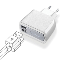 Cellularline 220v USB adapter 3,1a 2 udgange