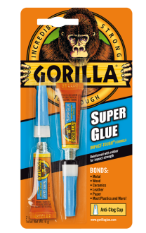 Gorilla Super Glue 2x3g, sekundlim med høj styrke