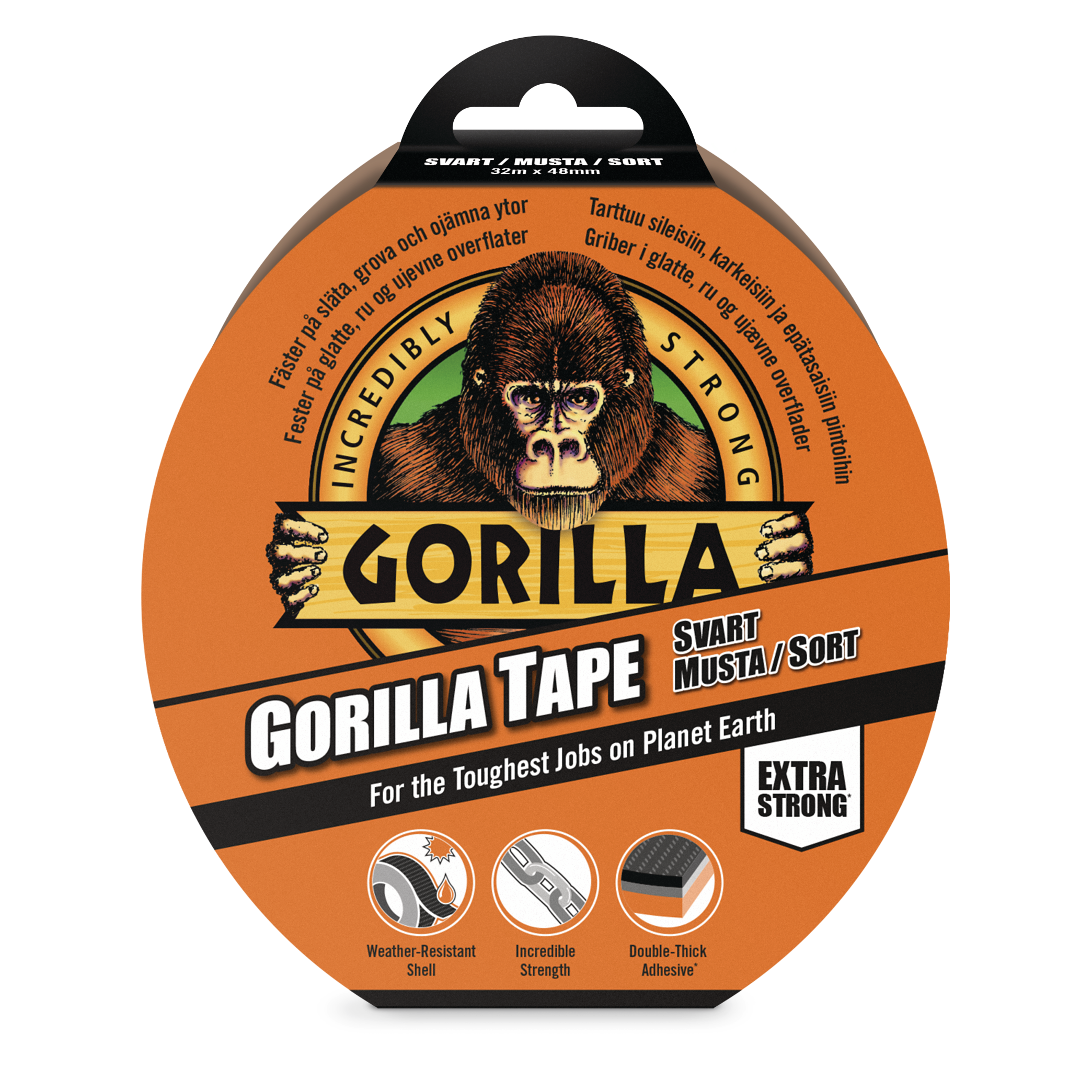 Gorilla Tape Svart 32mx48mm