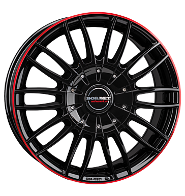 Borbet CW3 black glossy red ring black glossy red ring