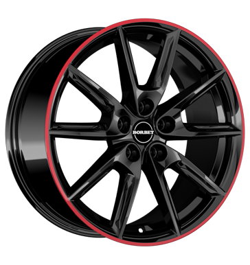 Borbet LX18 black glossy rim red black glossy rim red