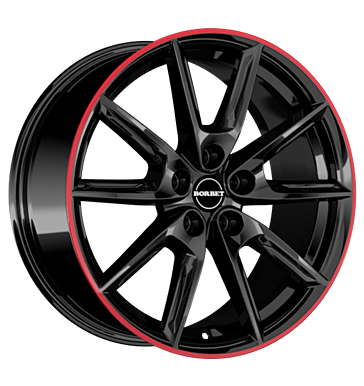 Borbet LX19 black glossy rim red black glossy rim red