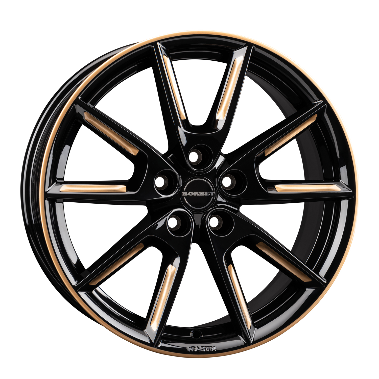 Billede af Borbet lx18 black glossy gold spoke rim black glossy gold spoke rim