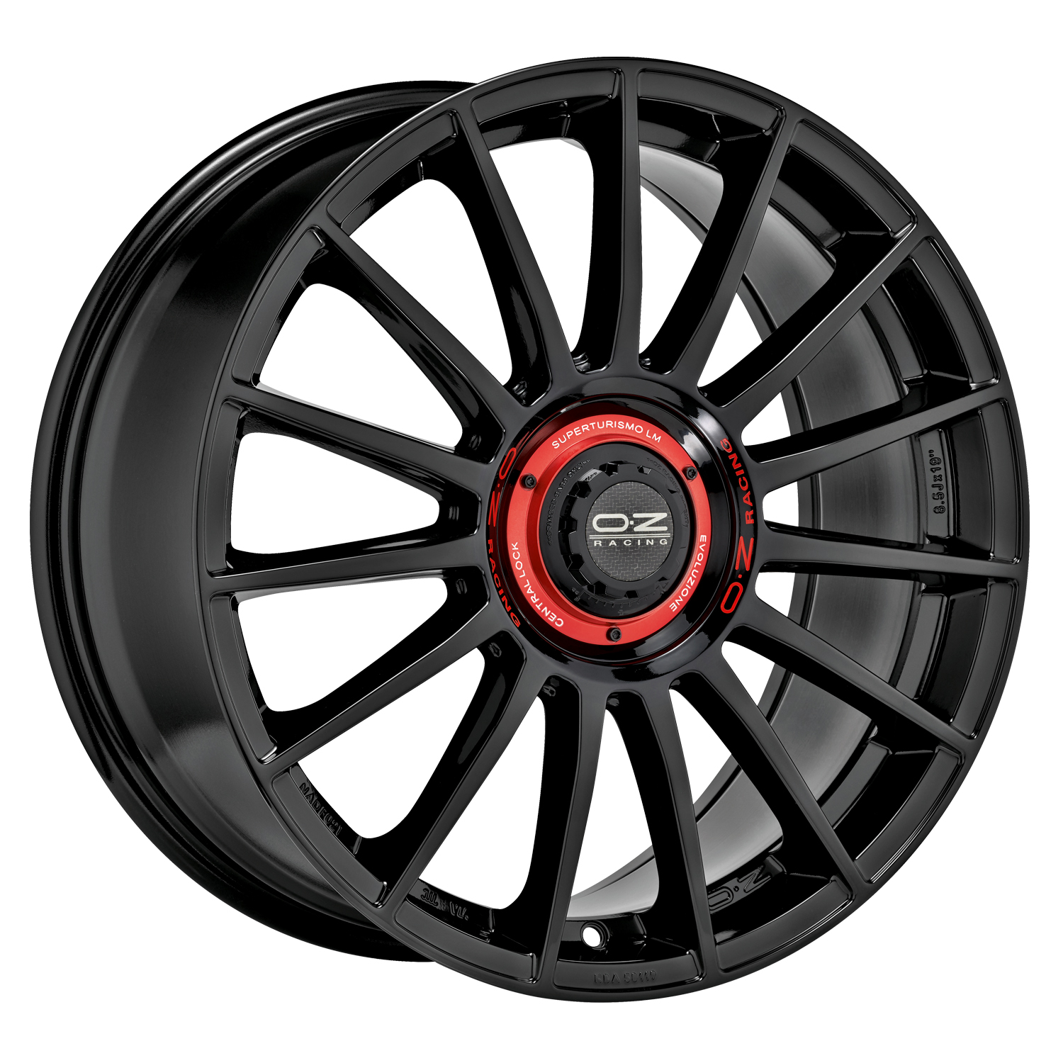 OZ Superturismo evoluzione gloss black + red lettering