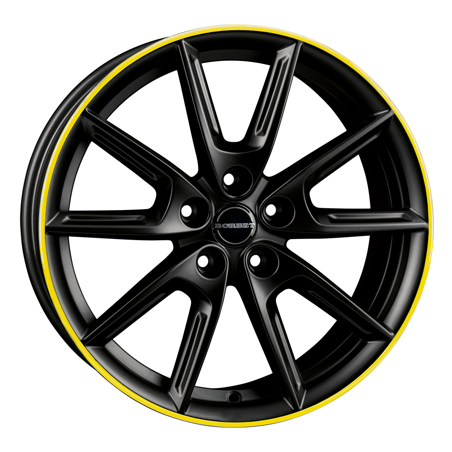 Billede af Borbet lx18 black matt rim yellow black matt rim yellow