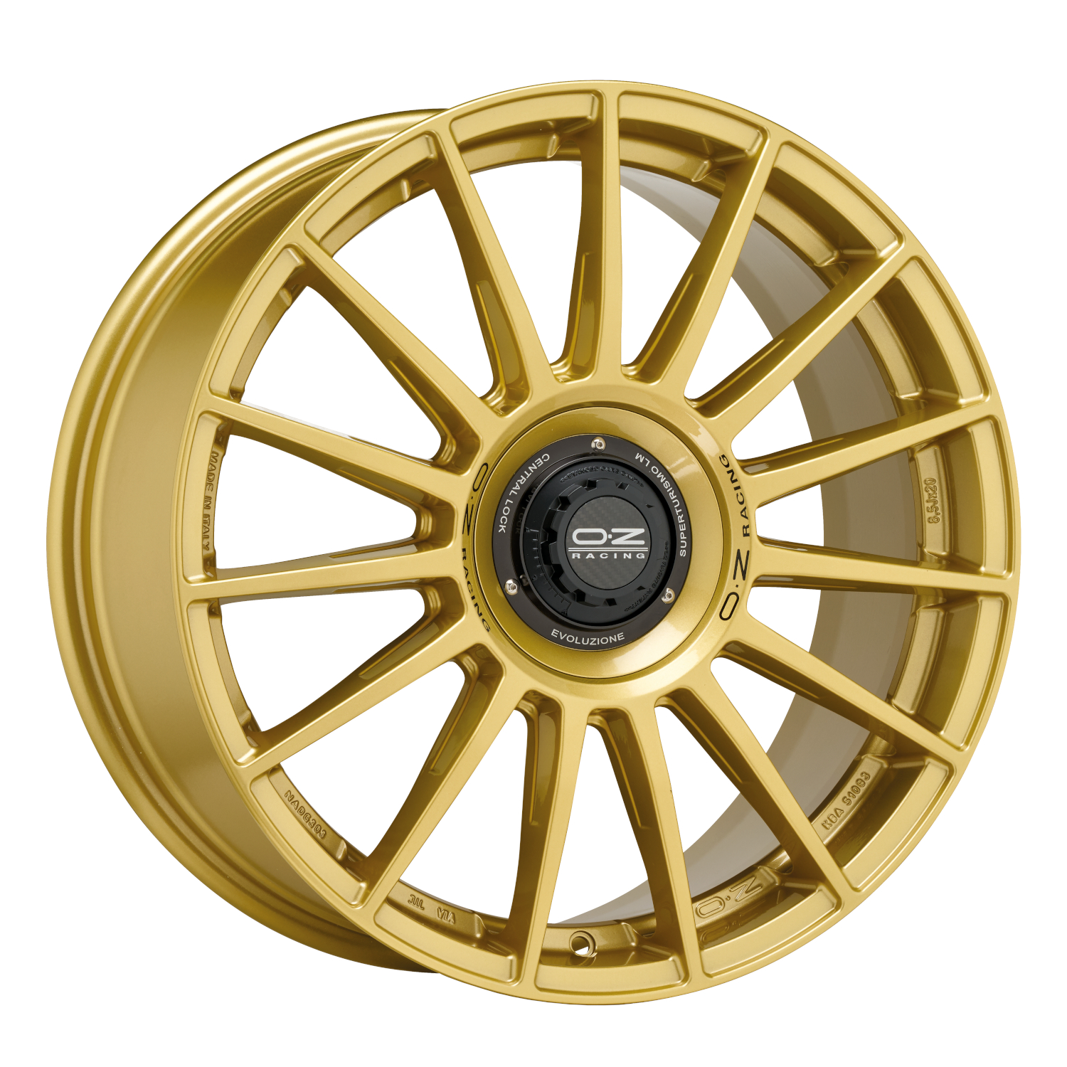 OZ Supertur evoluzione race gold black lettering