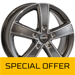 MEGA WHEELS Hercules 5 Anthracite grey front polished