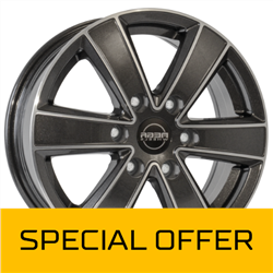 MEGA WHEELS Hercules 6 Anthracite grey front polished