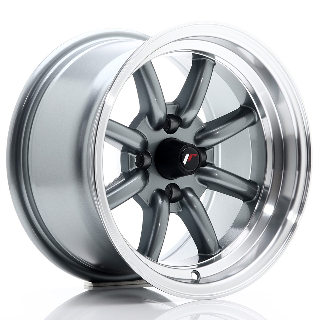 JR WHEELS JR19 Gun Metal w- Machined Lip Gun Metal w/ Machined Lip