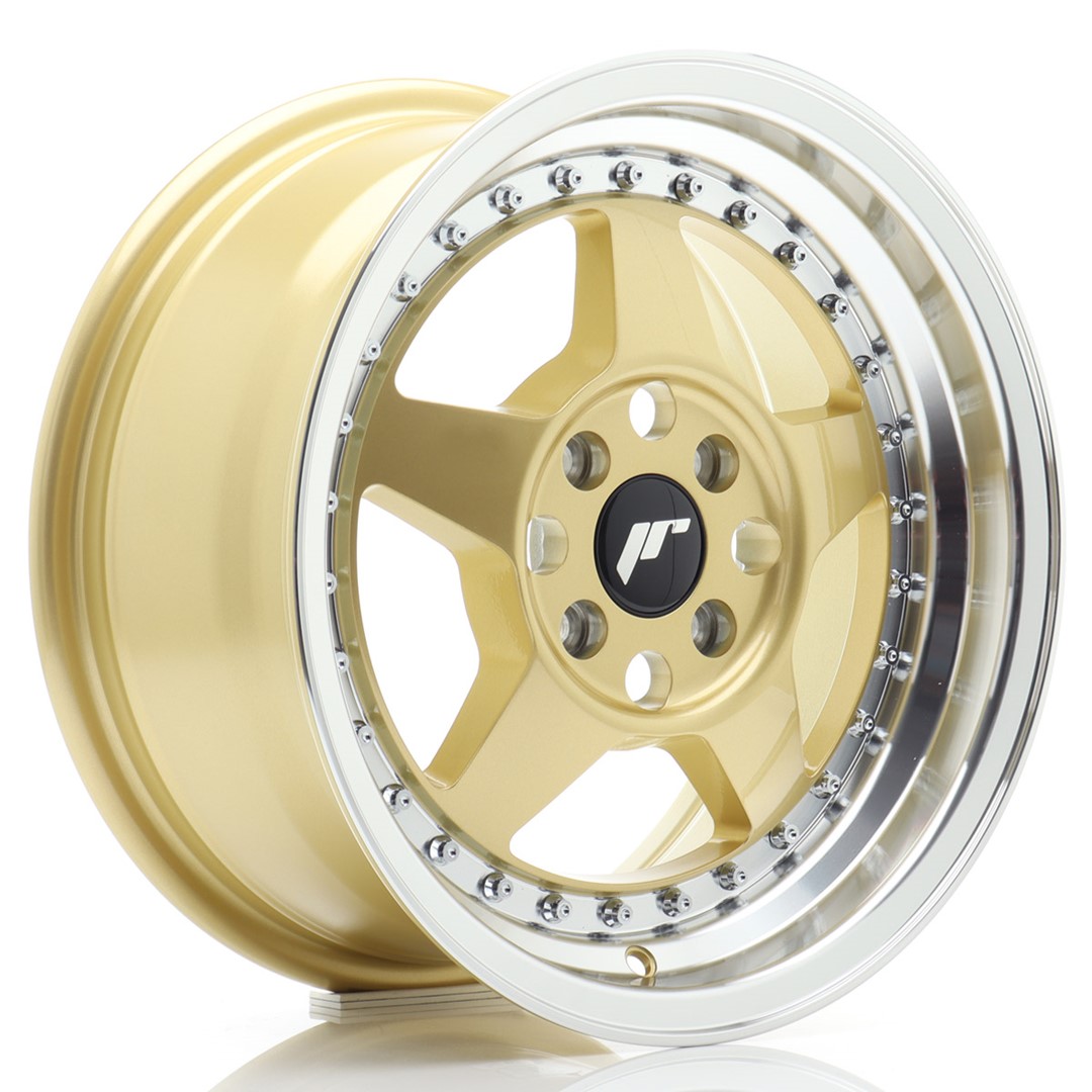 JR WHEELS JR6 Gold w- Machined Lip Gold w/ Machined Lip