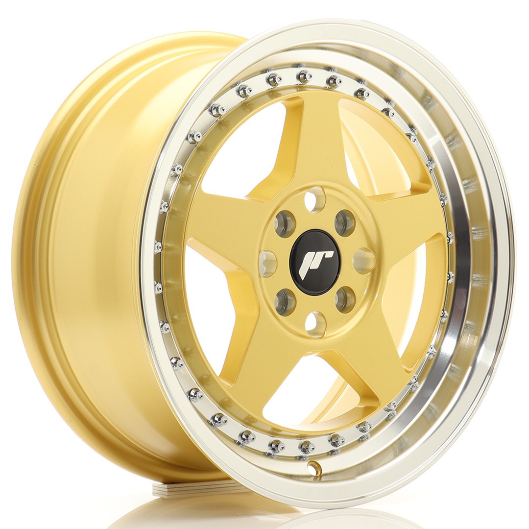 JR WHEELS JR6 Gold w- Machined Lip Gold w/ Machined Lip