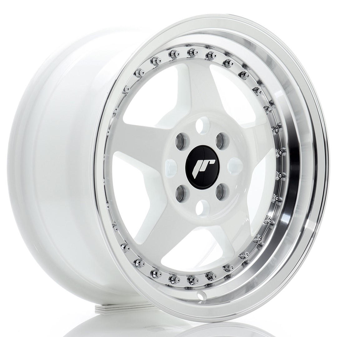 JR WHEELS JR6 White w- Machined Lip White w/ Machined Lip