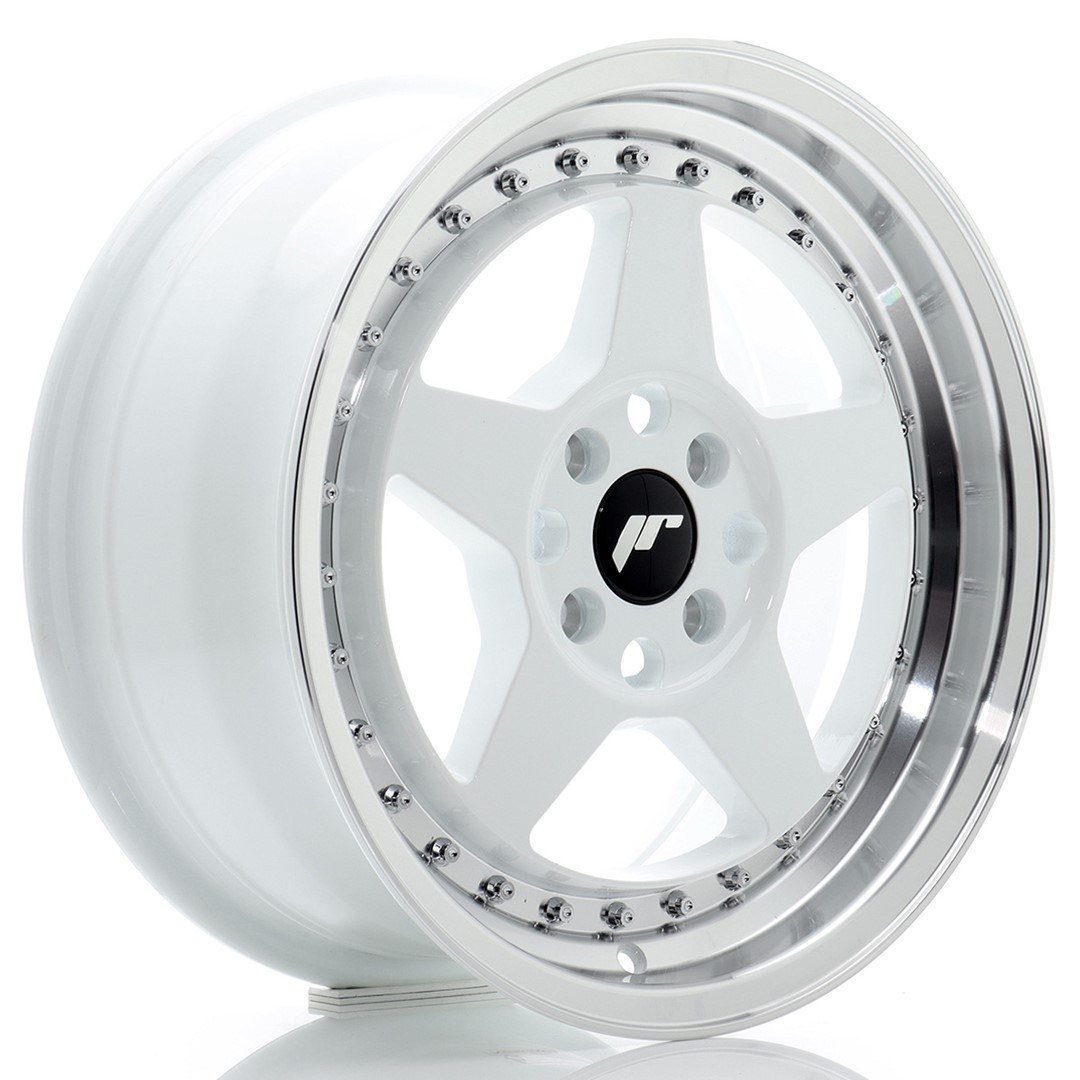 JR WHEELS JR6 White w- Machined Lip White w/ Machined Lip