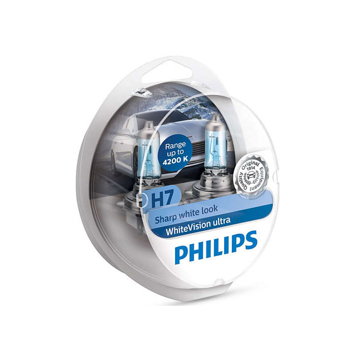 Billede af Philips WhiteVision ultra H7/W5W 2 stk. hos Dækbutikken - Dæk og Fælge