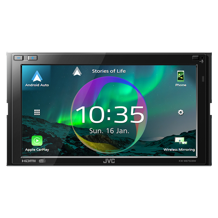 JVC KW-M875DBW 2-din radio trådløs CarPlay/Android Auto